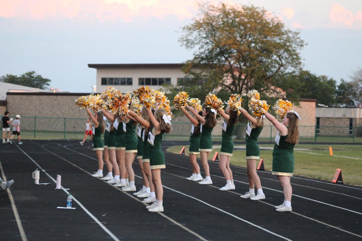 BC Varsity & Junior Varsity cheerleaders light up the sidelines.