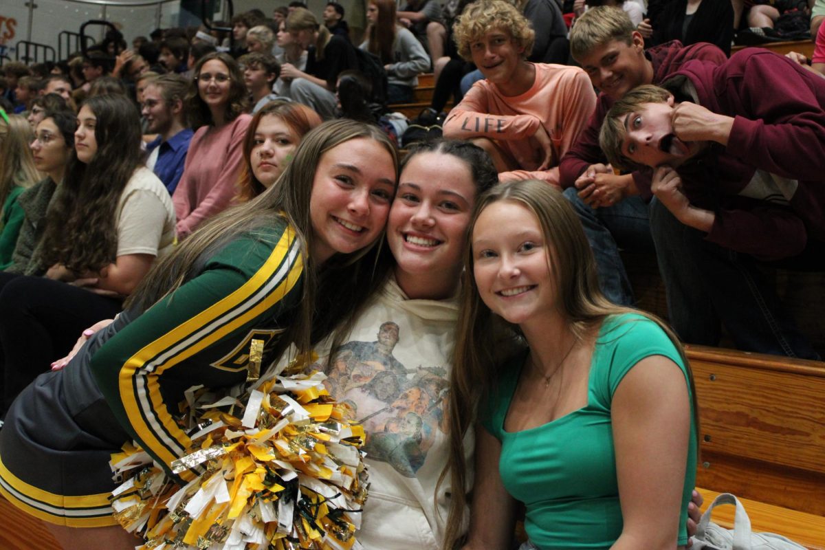 A group of friends gather at the Pep Session!